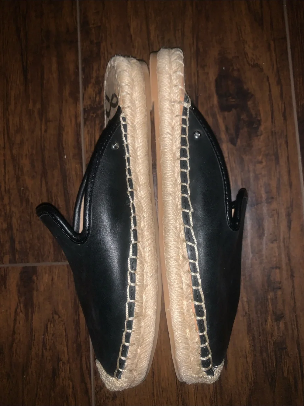 Sam Edelman Black Slip-On Espadrilles with Natural Trim (KERRY)!